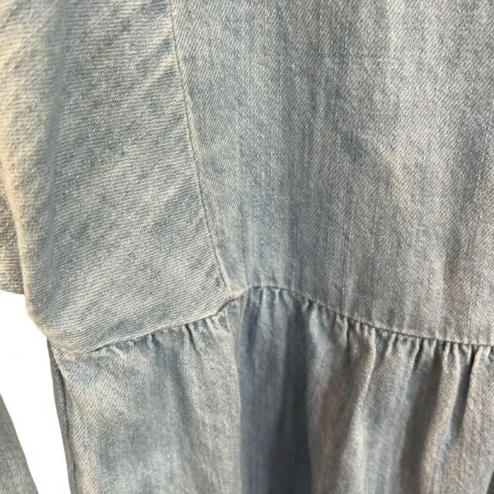 Girl's Old Navy Blue 100% Cotton Denim Babydoll Dress, Size Large (10-12)